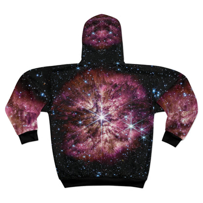 Galactic Unisex Zip Hoodie - Luminous Hot Star WR 124 - JWST