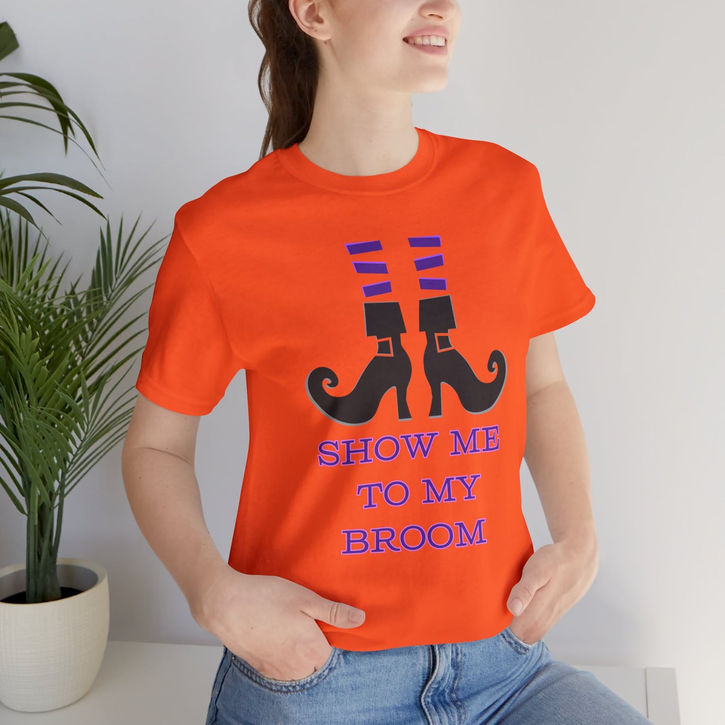 Show Me To My Broom Unisex Jersey Short Sleeve Tee