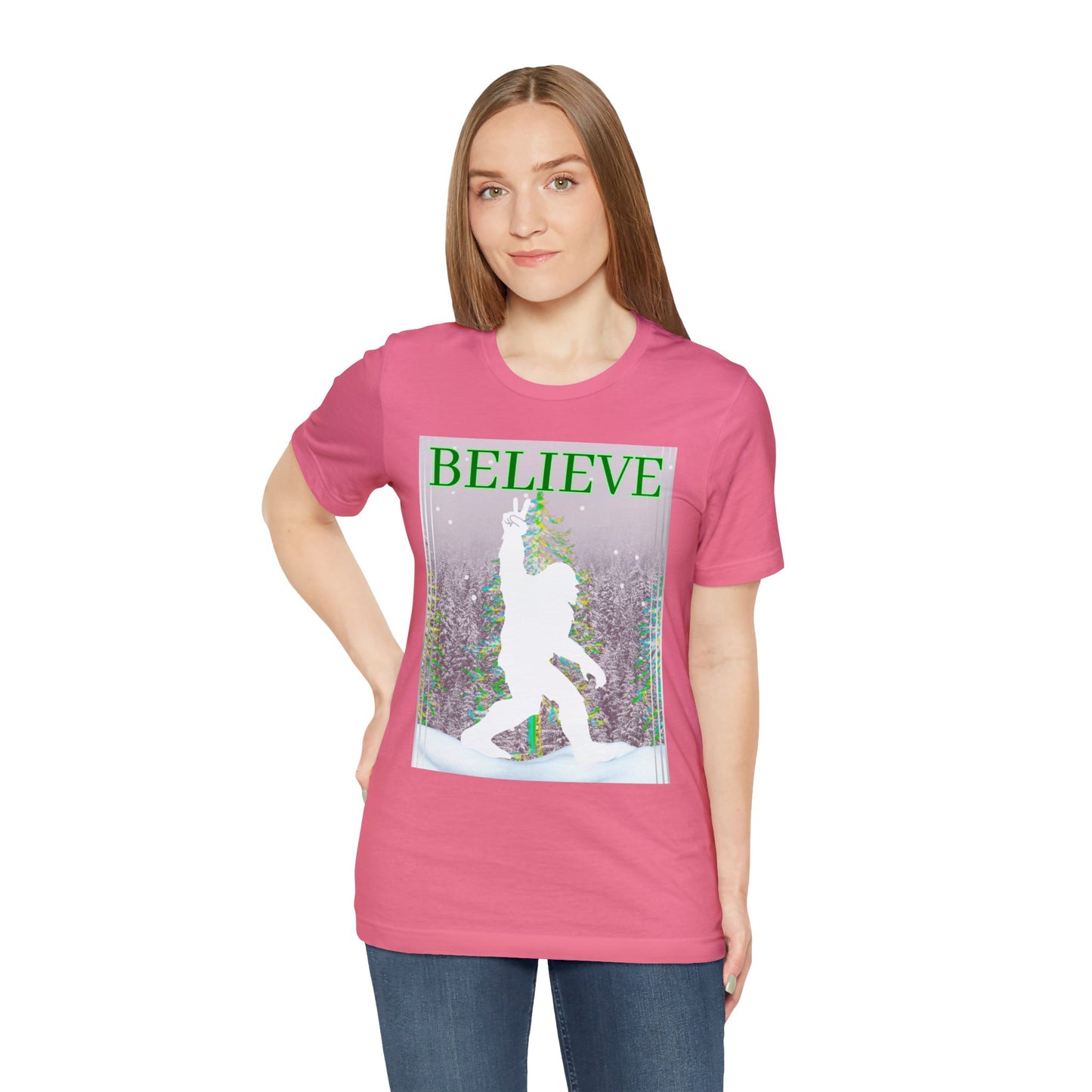 Yeti Believe Snow Forest Unisex Jersey Short Sleeve Tee