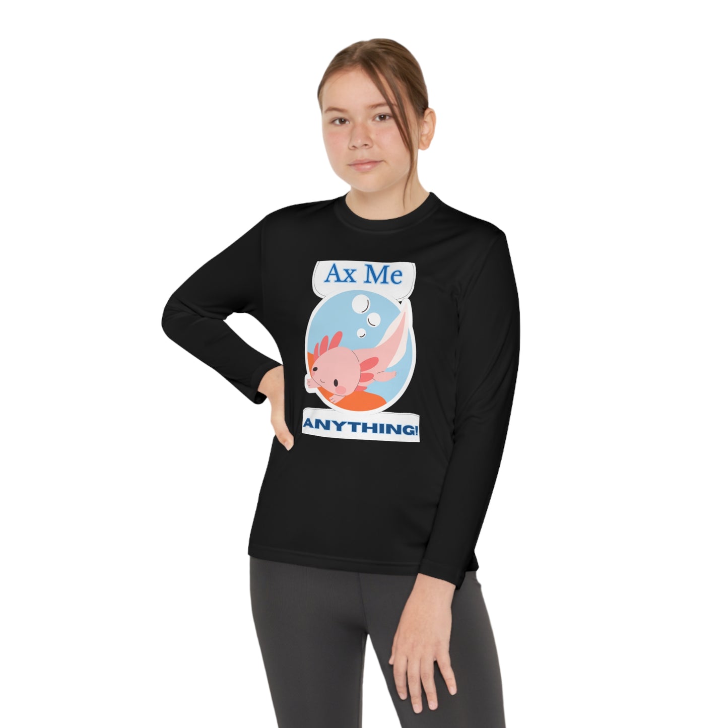 Ax Me Anything Axolotl Youth Long Sleeve Tee