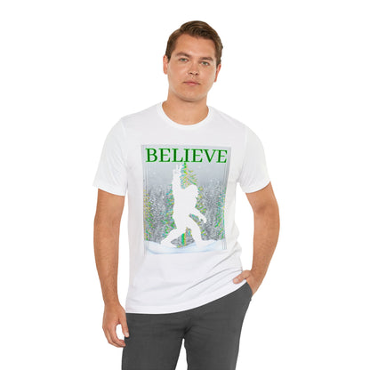 Yeti Believe Snow Forest Unisex Jersey Short Sleeve Tee