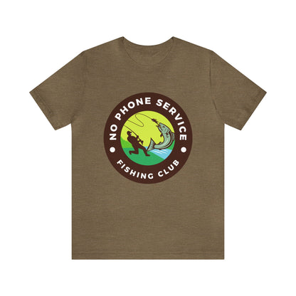 No Phone Service Fishing Club Unisex Jersey Short Sleeve Tee