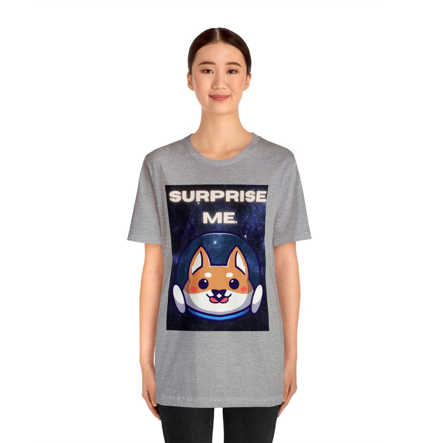 Surprise Me Space Dog Unisex Jersey Short Sleeve Tee