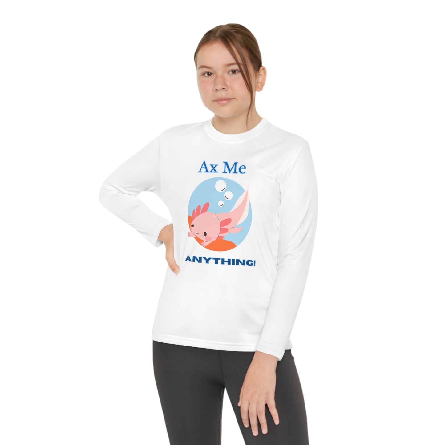 Ax Me Anything Axolotl Youth Long Sleeve Tee