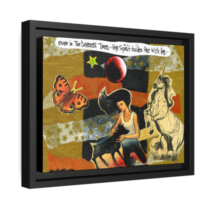 Dark Times - **ncf art** - Paper Collage - Matte Canvas, Black Frame