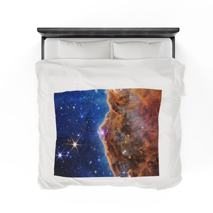 Intergalactic Velveteen Plush Blanket - Cosmic Cliffs In The Carina Nebula - JWST