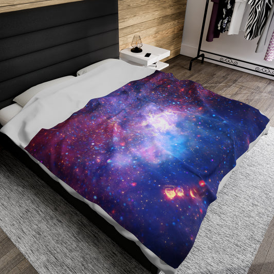 Galactic Velveteen Plush Blanket - Center Of The Milky Way Galaxy - Hubble Telescope