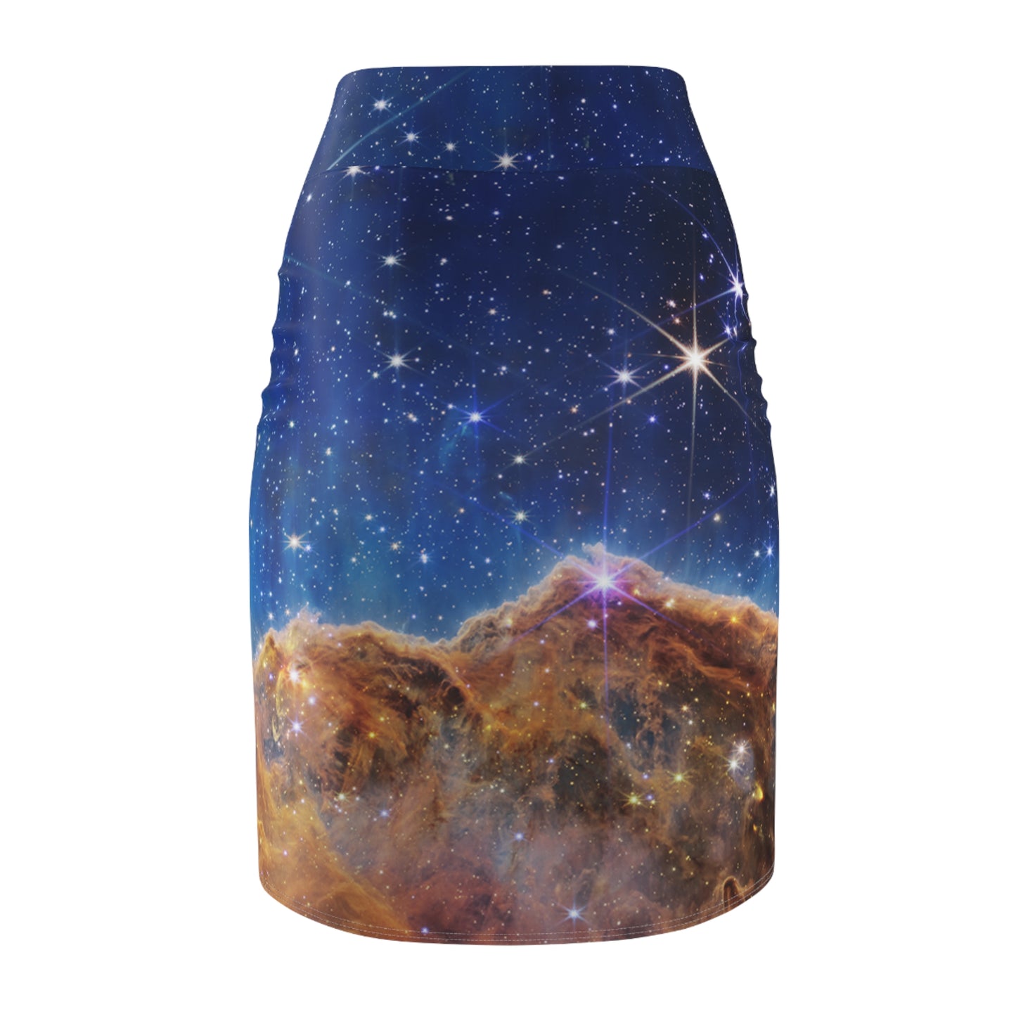 Intergalactic Women's Pencil Skirt - Cosmic Cliffs in the Carina Nebula - JWST