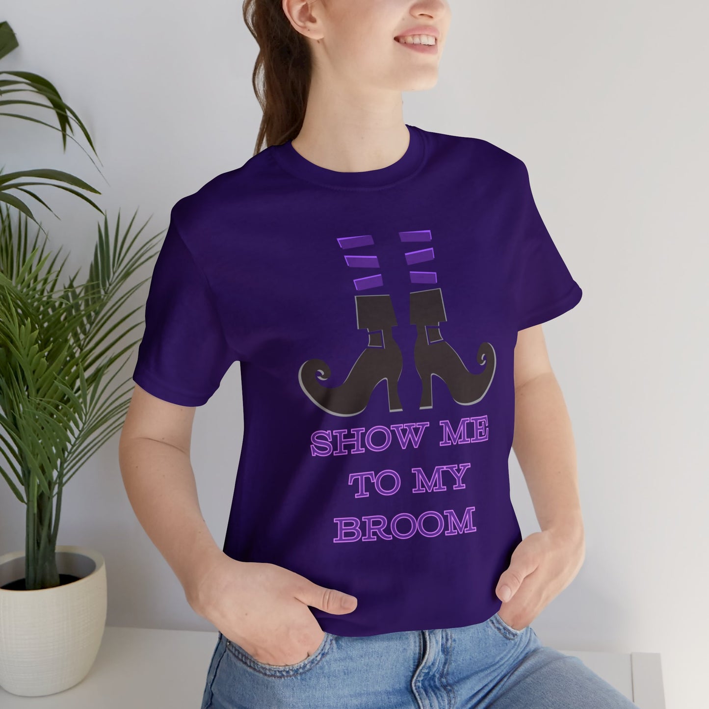 Show Me To My Broom Unisex Jersey Short Sleeve Tee