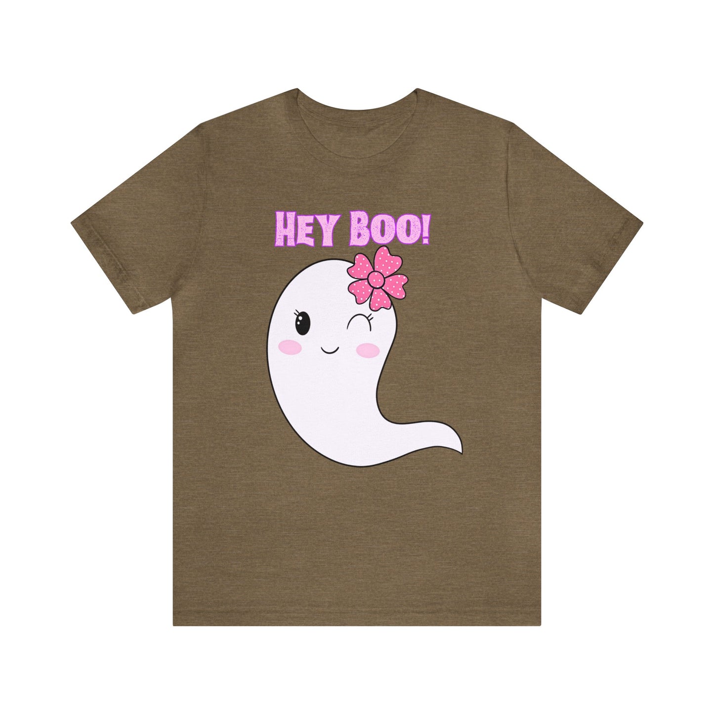 Hey Boo! Cute Ghost Unisex Jersey Short Sleeve Tee