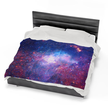 Galactic Velveteen Plush Blanket - Center Of The Milky Way Galaxy - Hubble Telescope