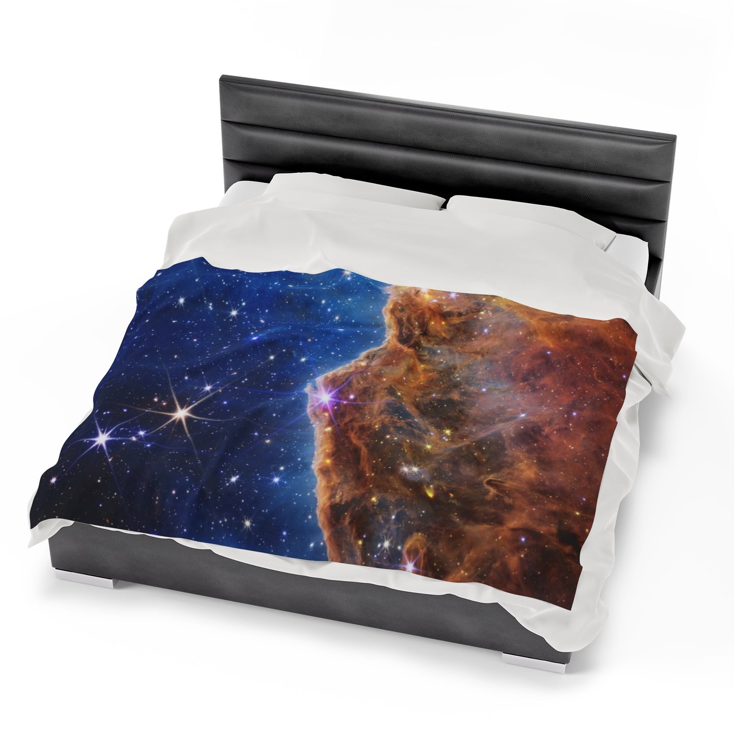 Intergalactic Velveteen Plush Blanket - Cosmic Cliffs In The Carina Nebula - JWST