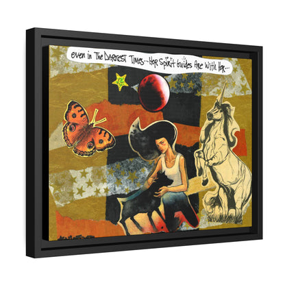 Dark Times - **ncf art** - Paper Collage - Matte Canvas, Black Frame