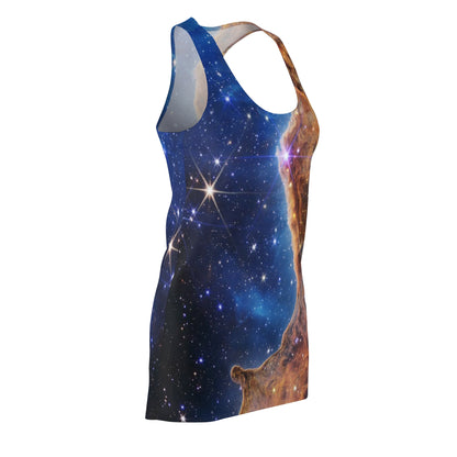 Intergalactic Women's Racerback Dress - Cosmic Cliffs In The Carina Nebula - JWST