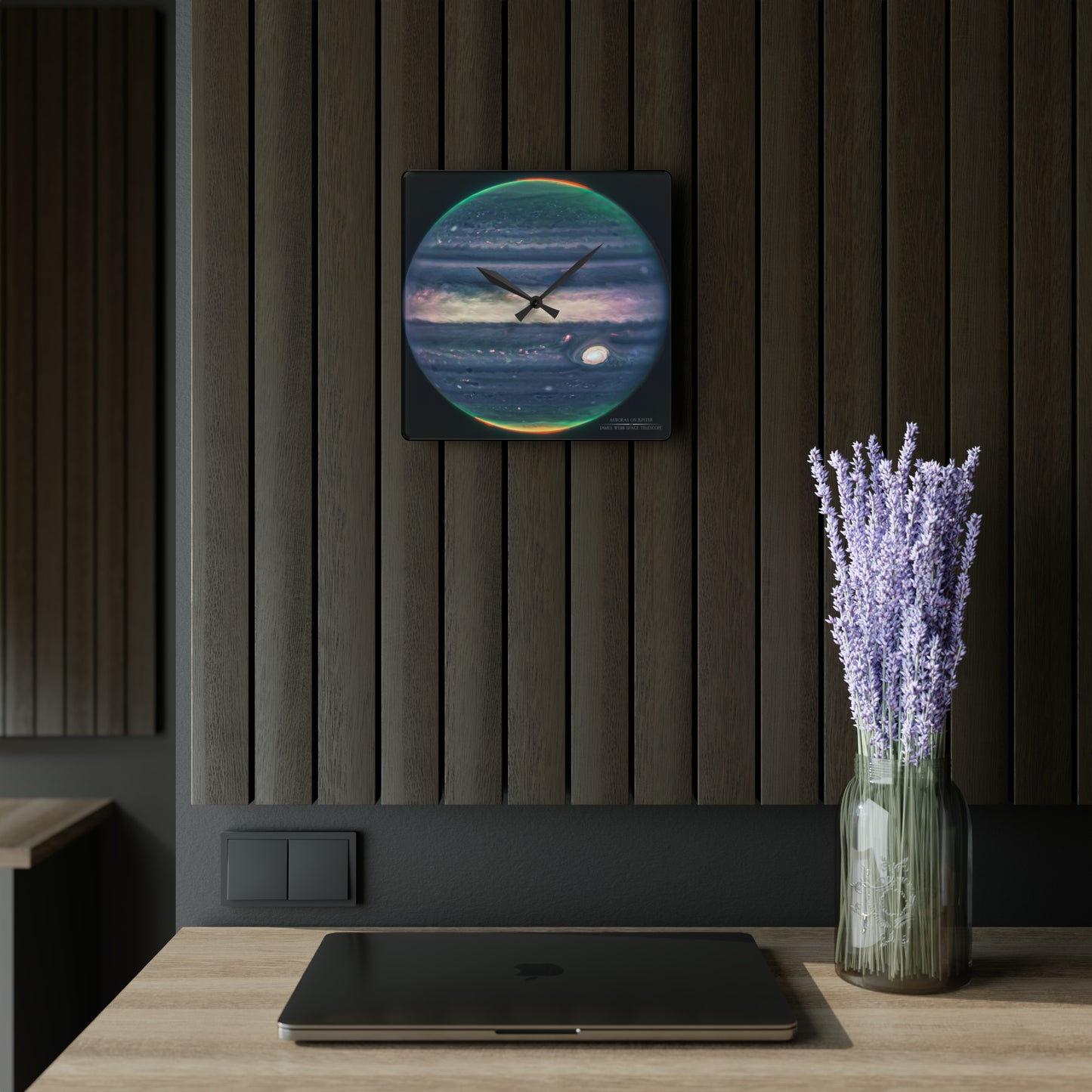 Auroras on Jupiter Planetary Wall Clock