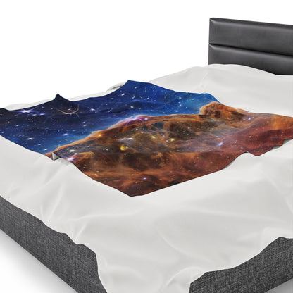 Intergalactic Velveteen Plush Blanket - Cosmic Cliffs In The Carina Nebula - JWST