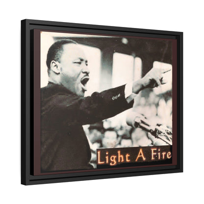 Light A Fire - MLK - **ncf art** - Mixed Media Collage - Matte Canvas, Black Frame