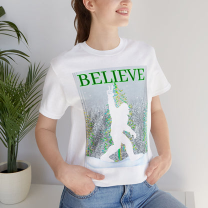 Yeti Believe Snow Forest Unisex Jersey Short Sleeve Tee