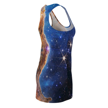 Intergalactic Women's Racerback Dress - Cosmic Cliffs In The Carina Nebula - JWST