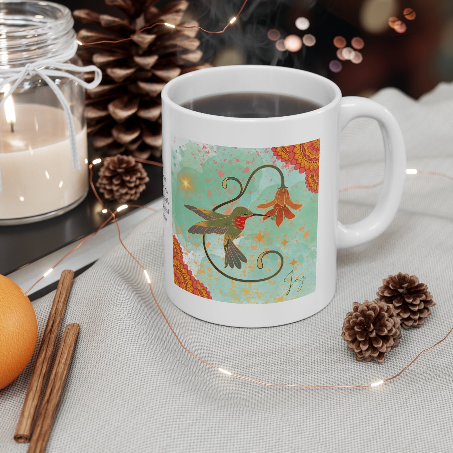 Hummingbird Joy Ceramic Mug 11oz