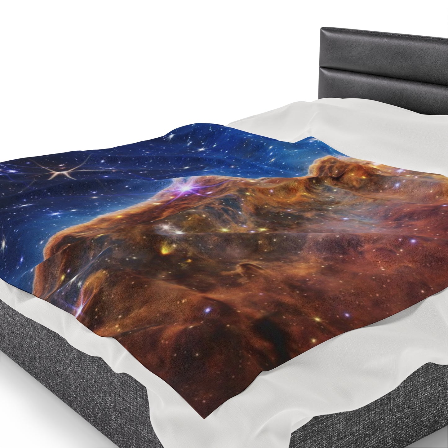 Intergalactic Velveteen Plush Blanket - Cosmic Cliffs In The Carina Nebula - JWST