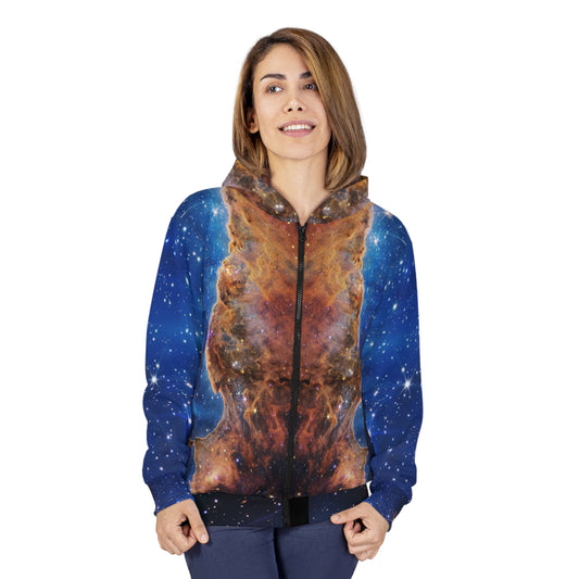 Intergalactic Unisex Zip Hoodie - Cosmic Cliffs in the Carina Nebula - JWST