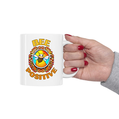 Bee Positive Happy Bee Ceramic Mug 11oz