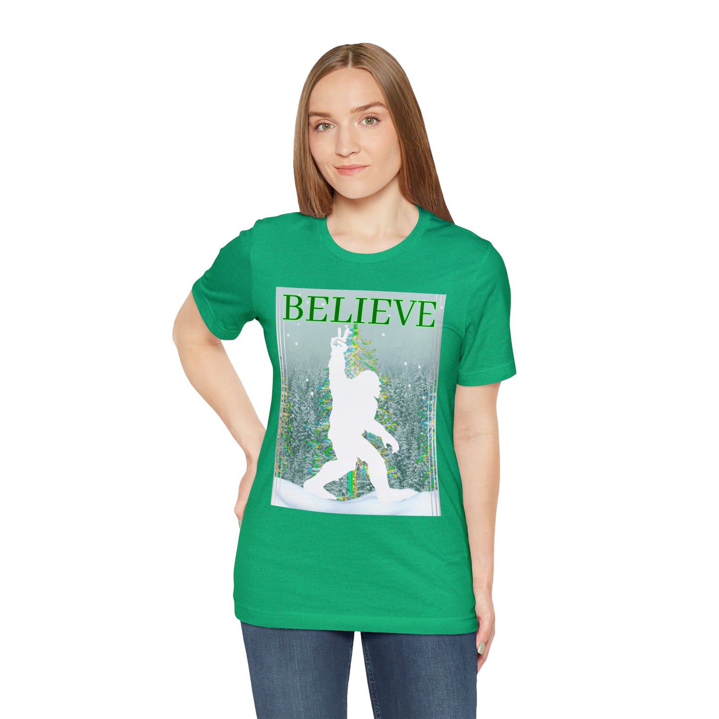 Yeti Believe Snow Forest Unisex Jersey Short Sleeve Tee