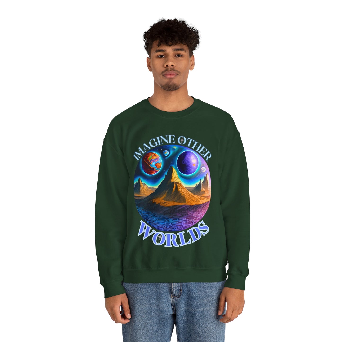 Imagine Other Worlds V1 Unisex Crewneck Sweatshirt