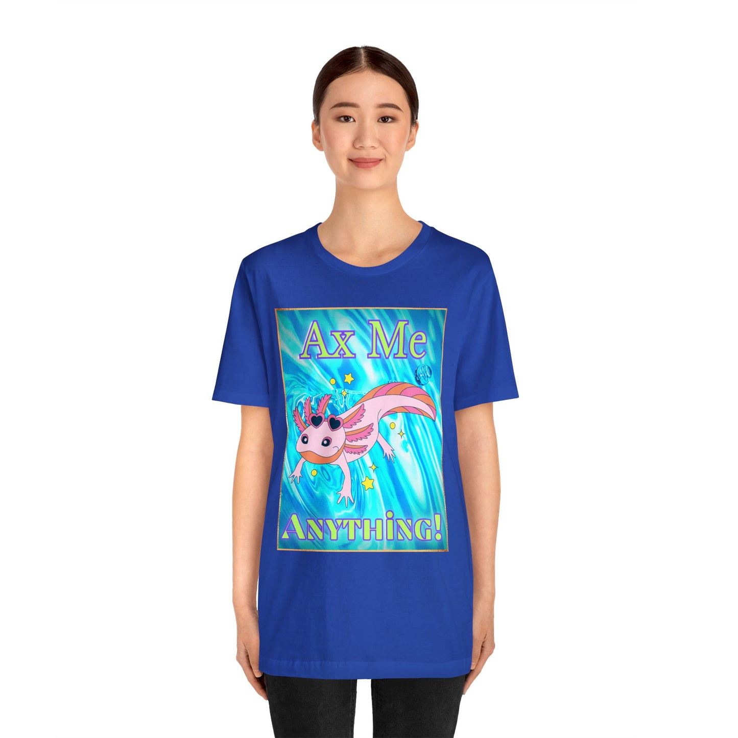 Ax Me Anything Axolotl Framed Unisex Jersey Short Sleeve Tee