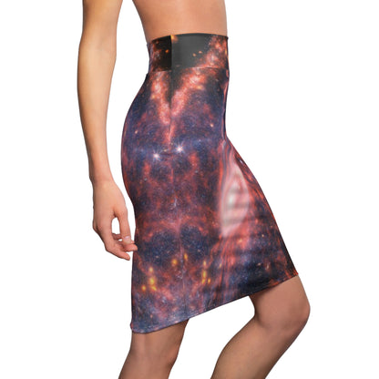 Intergalactic Women's Pencil Skirt  - Cartwheel Galaxy - JWST