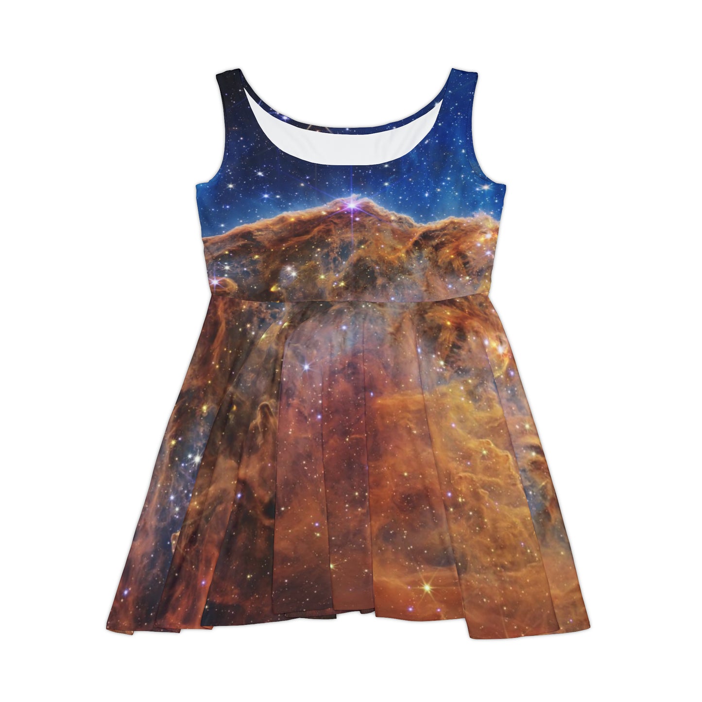 Intergalactic Women's Skater Dress - Cosmic Cliffs In The Carina Nebula - JWST