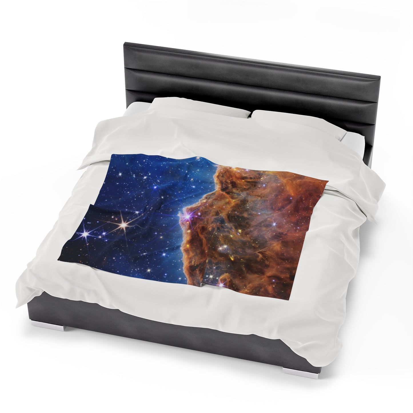 Intergalactic Velveteen Plush Blanket - Cosmic Cliffs In The Carina Nebula - JWST