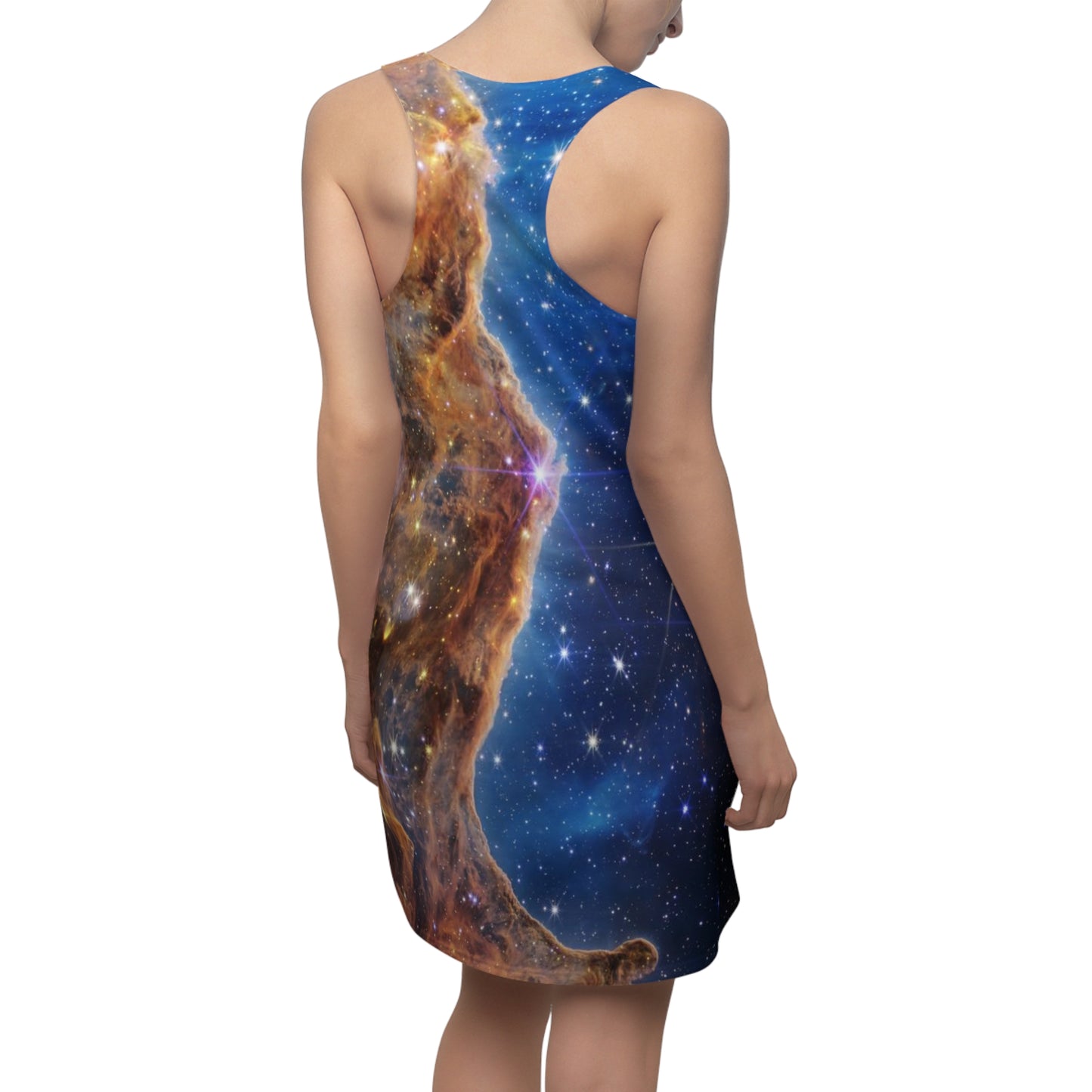 Intergalactic Women's Racerback Dress - Cosmic Cliffs In The Carina Nebula - JWST