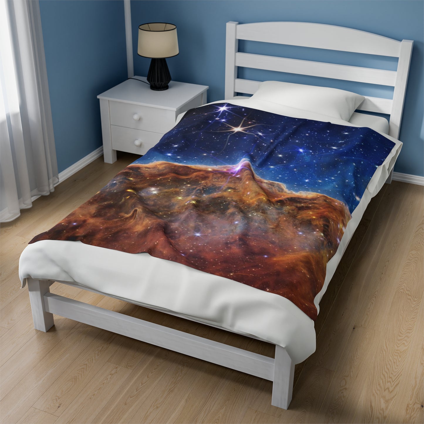 Intergalactic Velveteen Plush Blanket - Cosmic Cliffs In The Carina Nebula - JWST