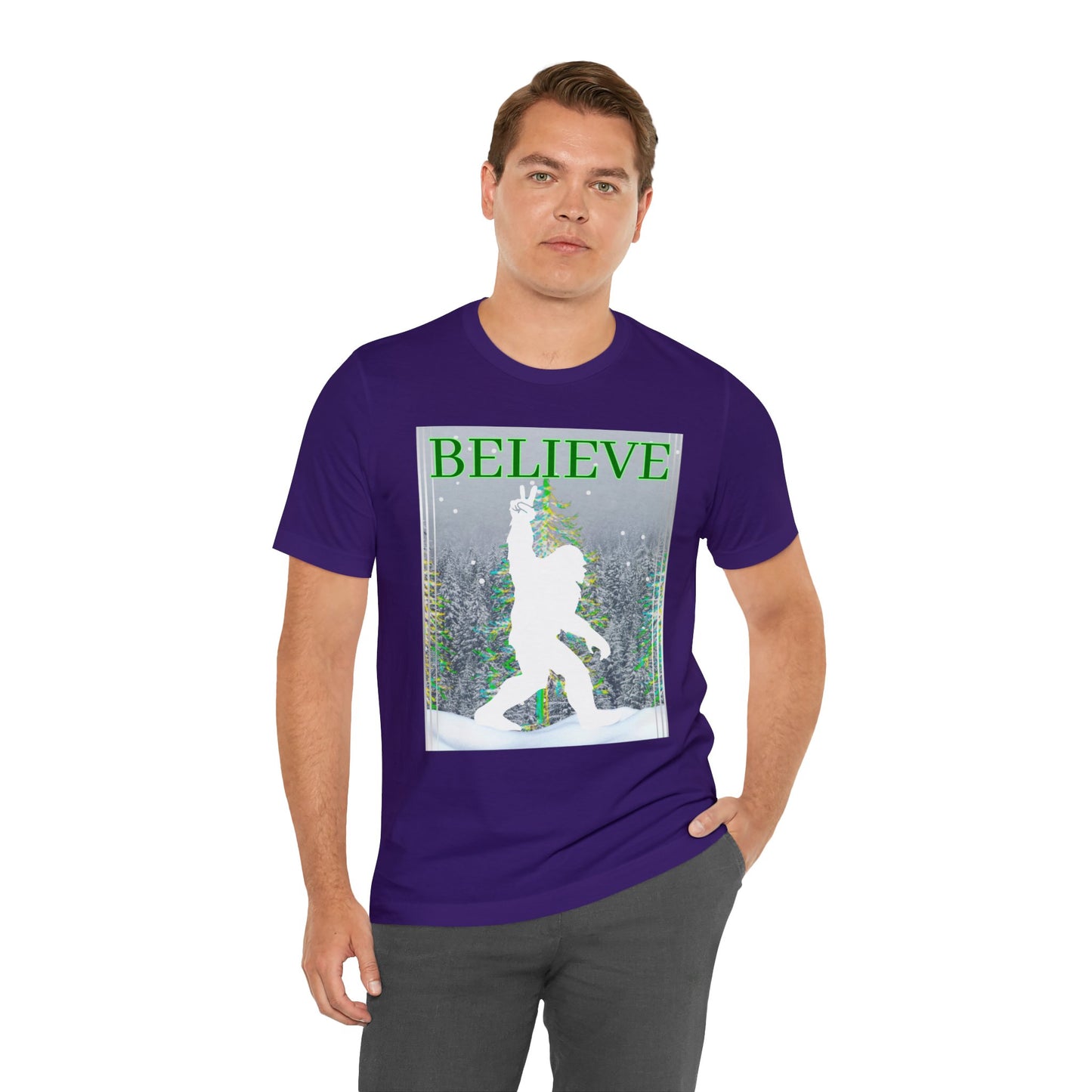 Yeti Believe Snow Forest Unisex Jersey Short Sleeve Tee