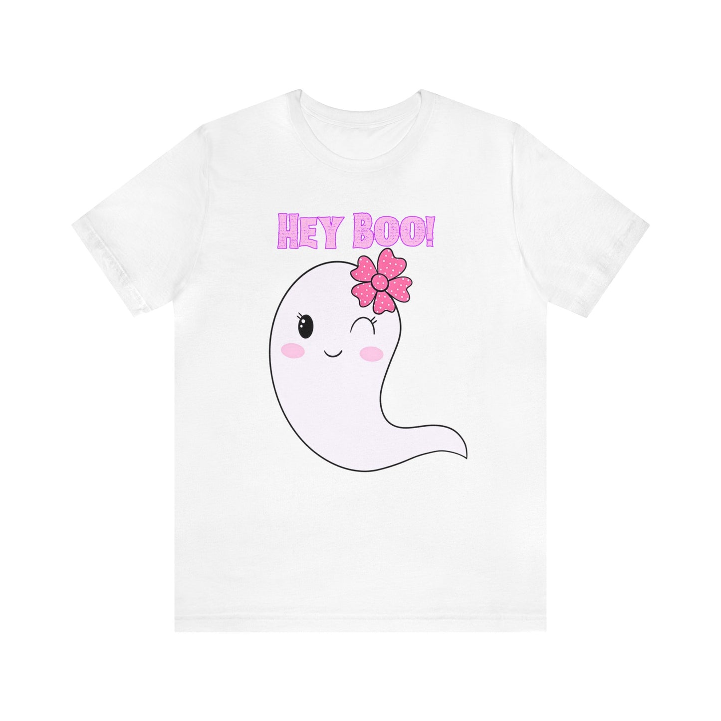 Hey Boo! Cute Ghost Unisex Jersey Short Sleeve Tee