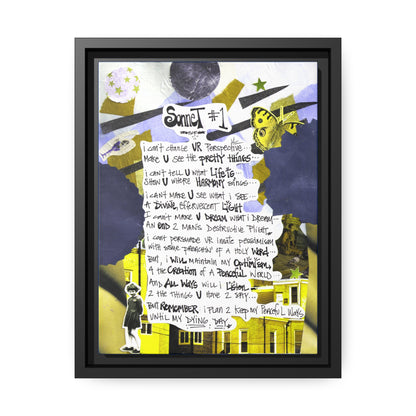 Sonnet Number One - **ncf art** - Pen, Colored Marker, Matte Canvas, Black Frame