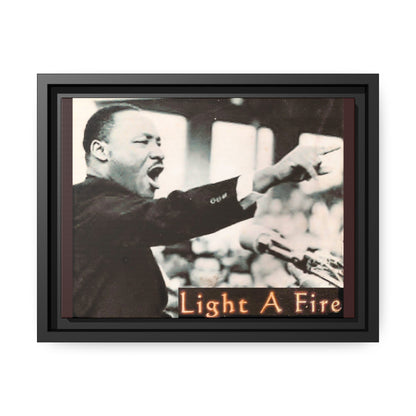 Light A Fire - MLK - **ncf art** - Mixed Media Collage - Matte Canvas, Black Frame