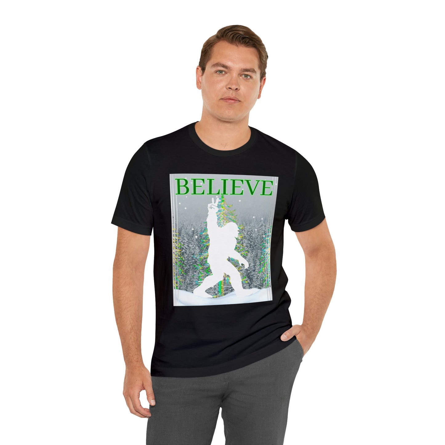 Yeti Believe Snow Forest Unisex Jersey Short Sleeve Tee