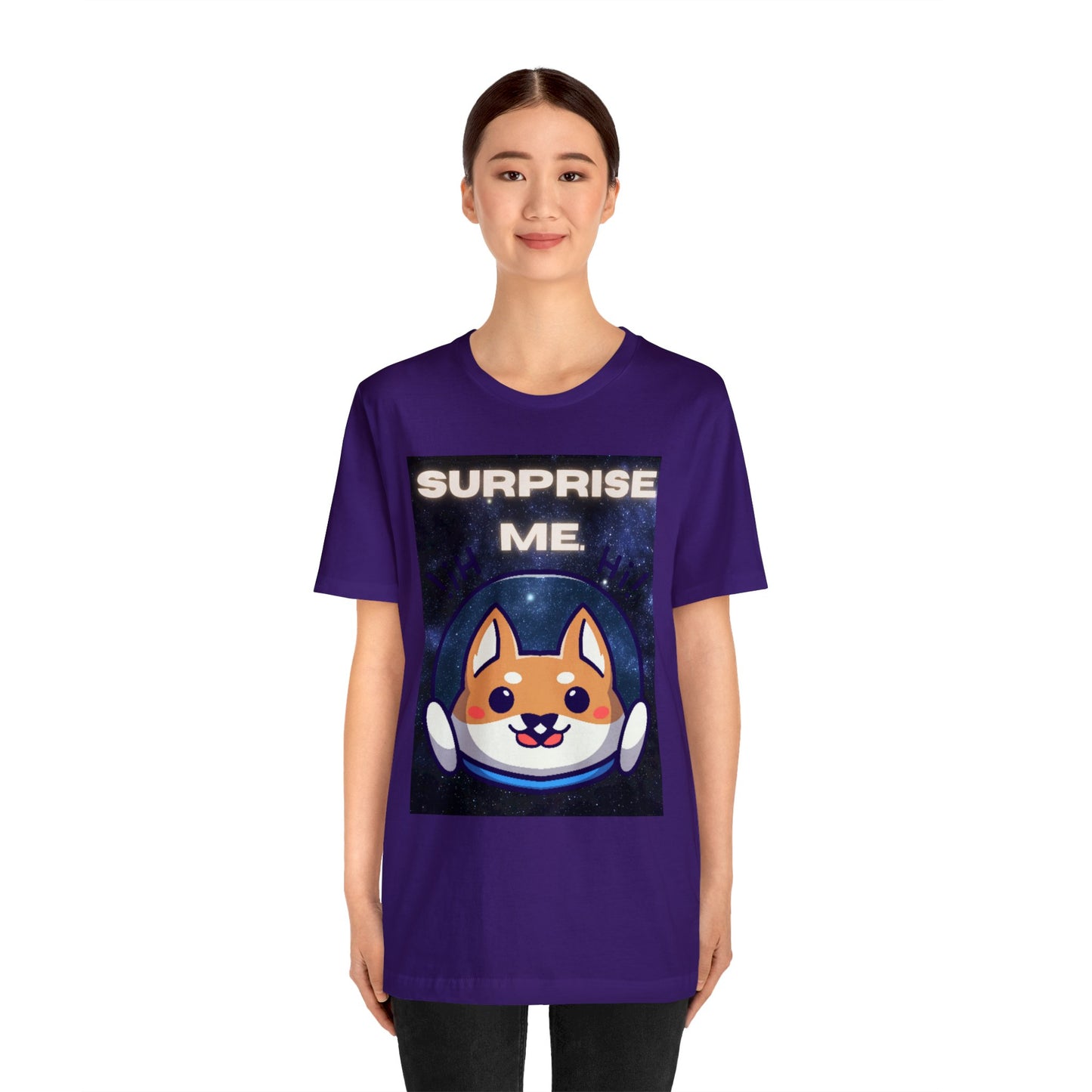 Surprise Me Space Dog Unisex Jersey Short Sleeve Tee