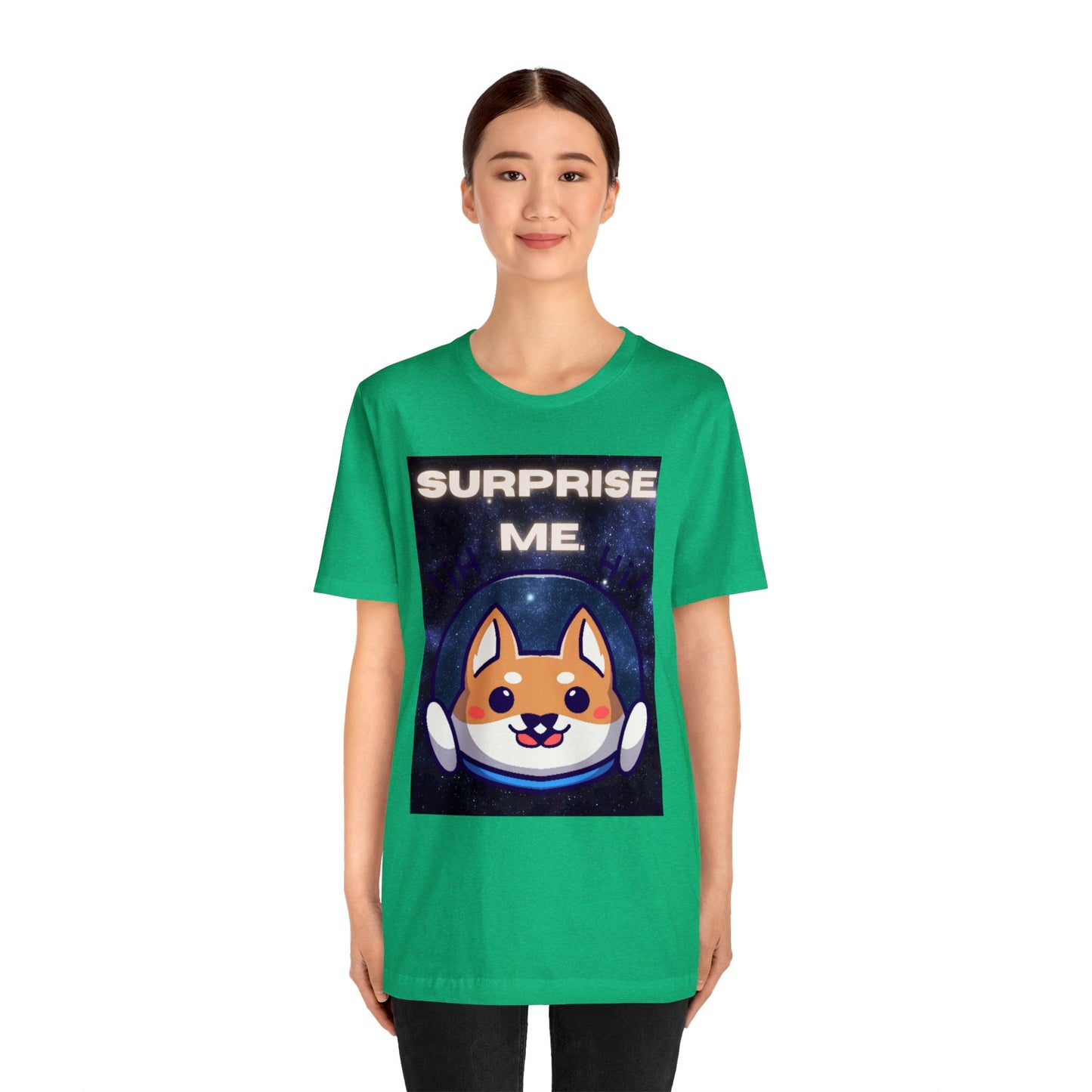 Surprise Me Space Dog Unisex Jersey Short Sleeve Tee