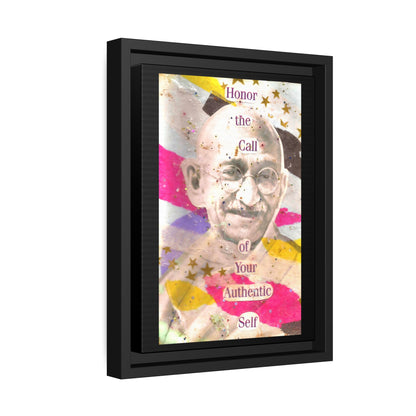 Honor The Call of Your Authentic Self - Gandhi - **ncf art** - Mixed Media Collage - Matte Canvas, Black Frame