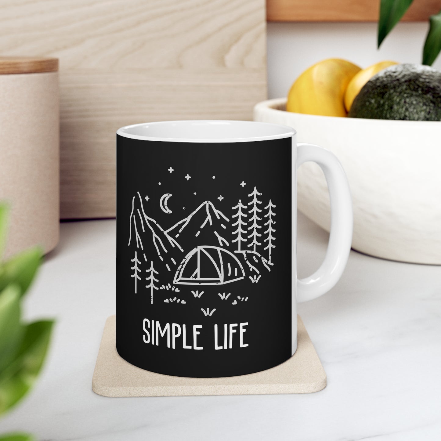 Simple Life Camping Mug Ceramic 11oz