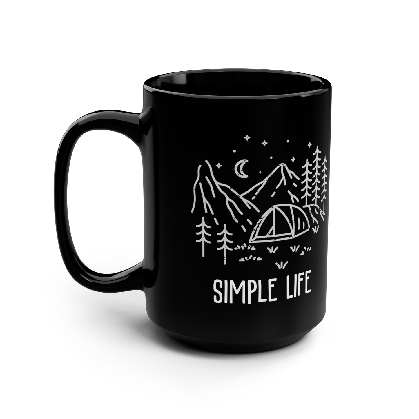 Simple Life Black Camping Mug 15oz