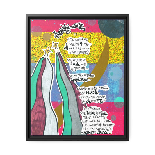 Dreaming With You - NCF Art - Pen, Colored Marker, Matte Canvas, Black Frame