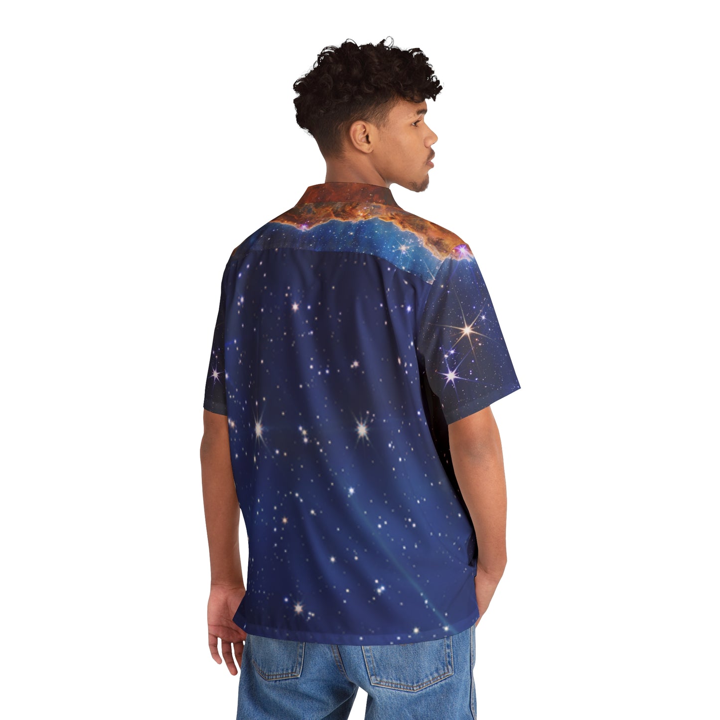 Intergalactic Men's Hawaiian Style Shirt -  Cosmic Cliffs in the Carina Nebula - JWST