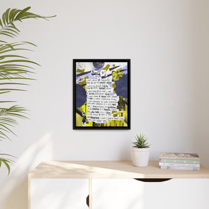 Sonnet Number One - **ncf art** - Pen, Colored Marker, Matte Canvas, Black Frame