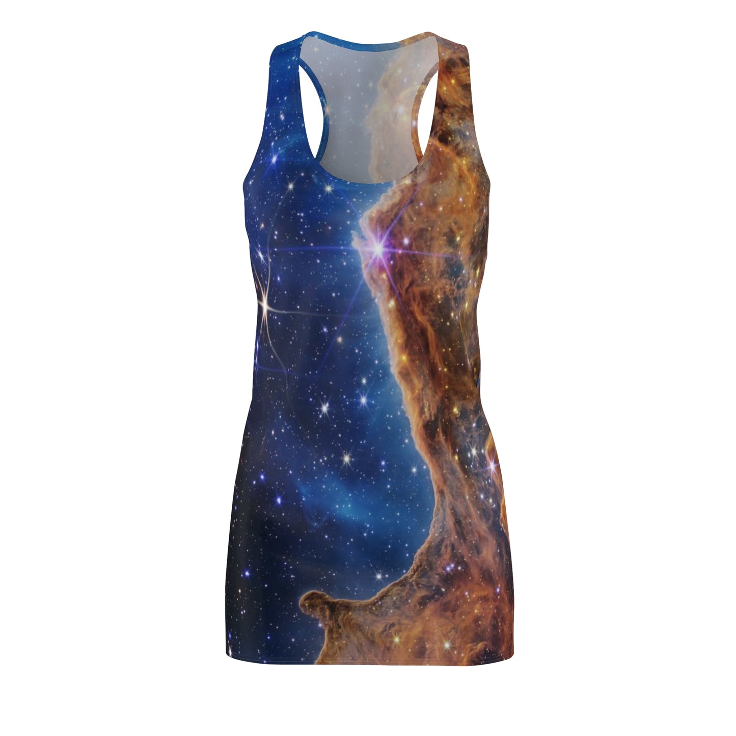 Intergalactic Women's Racerback Dress - Cosmic Cliffs In The Carina Nebula - JWST