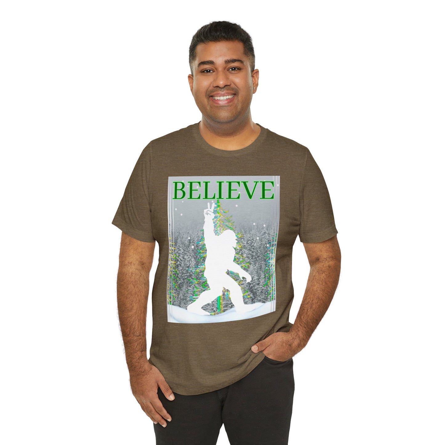 Yeti Believe Snow Forest Unisex Jersey Short Sleeve Tee